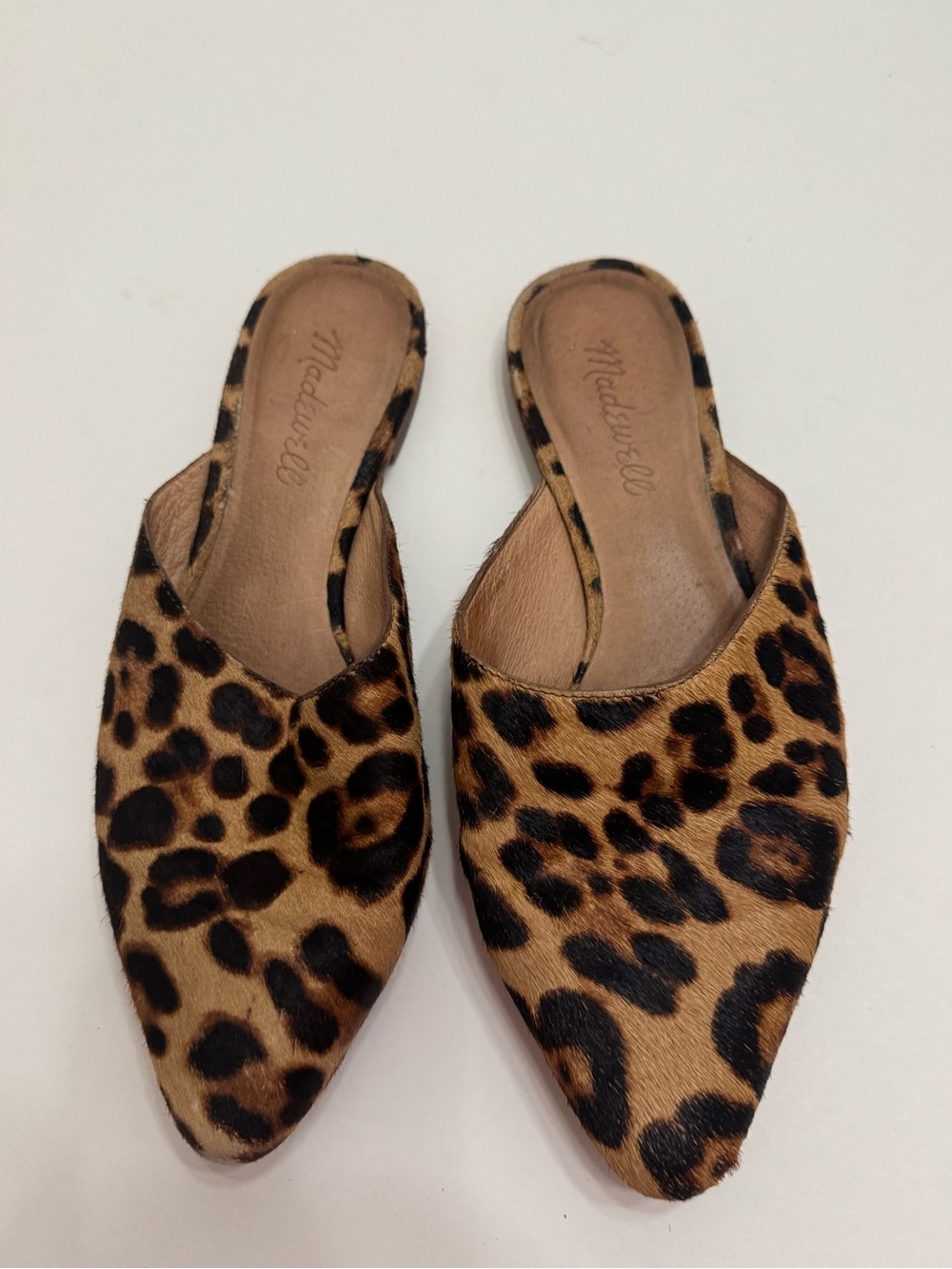 Madewell Remi Leather Mules Cheetah Calf Hair